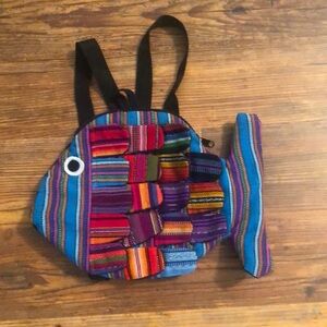 Colorful Fish-Shaped Kids Backpack/Purse